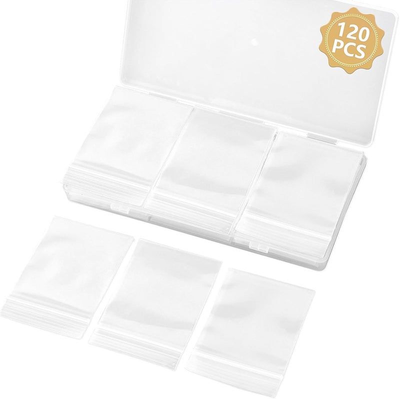 wegoup 120 PCS Small Plastic Bags for Jewelry, 2" x 2.76" Resealable Clear Poly Baggies, 2.4 Mil Mini Zip Bags for Small Business, Storage, Gifts, Candy, Screws - Image 1
